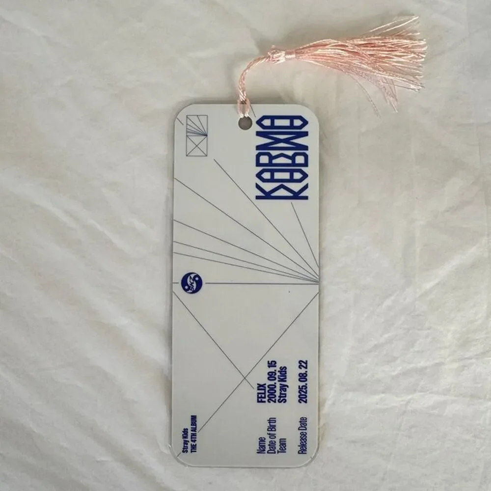 Stray Kids Felix laminated bookmark karma